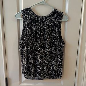 LOFT sleeveless blouse black floral